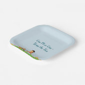 Dusche für zwei Babys Pappteller (Gewinkelt)