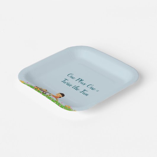 Dusche für zwei Babys Pappteller (Gewinkelt)