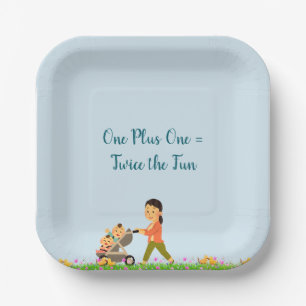 Dusche für zwei Babys Pappteller