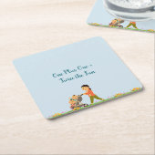 Dusche für zwei Babys Rechteckiger Pappuntersetzer (angewinkelt)