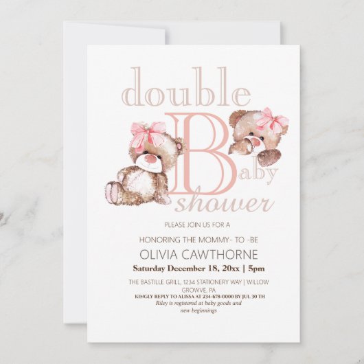 Dusche für zwei Bären Einladung (Vorderseite)