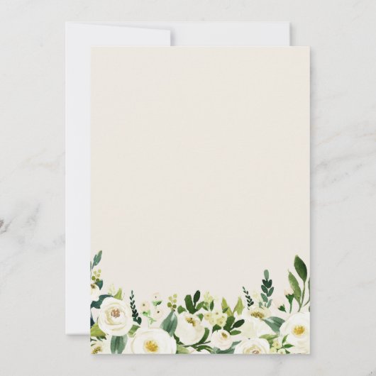 Dusche Grüne Blume Einladung (Rückseite)