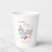 Dusche im Doppelzimmer Wasserfarbe Rosa Blau Pappbecher (Vorderseite)