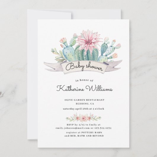 Dusche in Aquarellfarben, Baby-Dusche (Vorderseite)