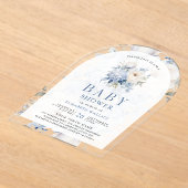 Dusche in blau-weiß-blütenfarbenem Baby Acryleinladungen (Ablage )