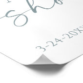 Dusche in dunkelblauer Rose Babydusche/WC Poster (Ecke)