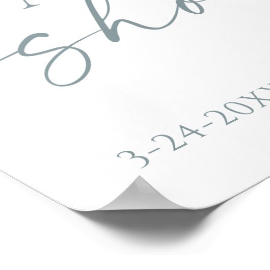 Dusche in dunkelblauer Rose Babydusche/WC Poster (Ecke)