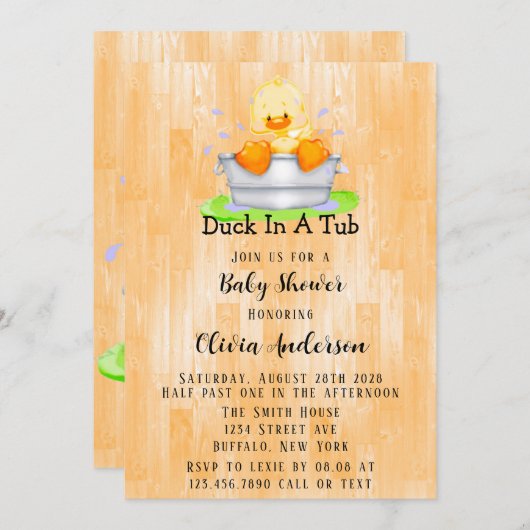 Dusche in einer Tube Kinderdusche Einladung (Vorne/Hinten)