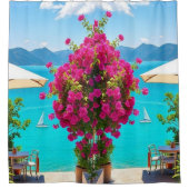 "Dusche in Romance - Café Vibes und Garden Beauty! Duschvorhang (Vorderseite)
