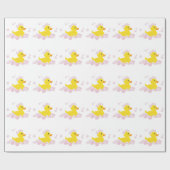 Dusche in rosa Bläschen Babydusche Geschenkpapier (Flach)