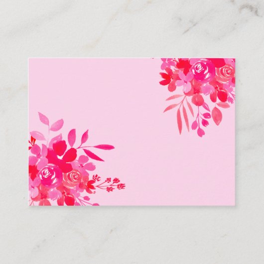 Dusche in rosa Blütendusche Begleitkarte (Rückseite)