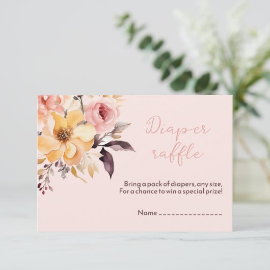 Dusche in Rosa, Dusche in Aquarell Begleitkarte (Stehend Vorderseite)