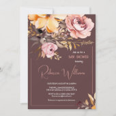 Dusche in Rosa, Dusche in Aquarell Einladung (Vorderseite)