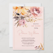 Dusche in Rosa, Dusche in Aquarell Einladung (Vorderseite)