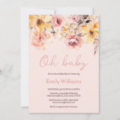 Dusche in Rosa, Dusche in Aquarell Einladung (Vorderseite)