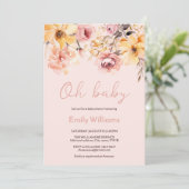 Dusche in Rosa, Dusche in Aquarell Einladung (Stehend Vorderseite)