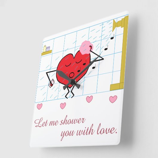 Dusche Liebe: Platz Quadratische Wanduhr (Winkel)