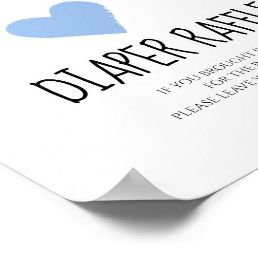 Dusche mit blauen Herzen Windelwindeln Poster (Ecke)