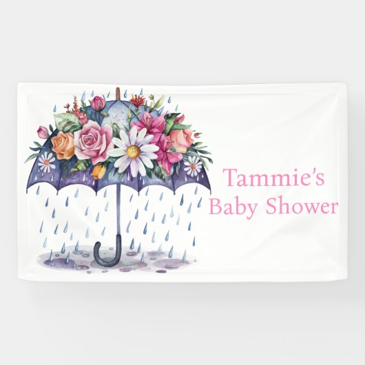 Dusche mit Blume Babydusche Banner (Horizontal)