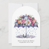 Dusche mit Blume Babydusche Einladung (Rückseite)