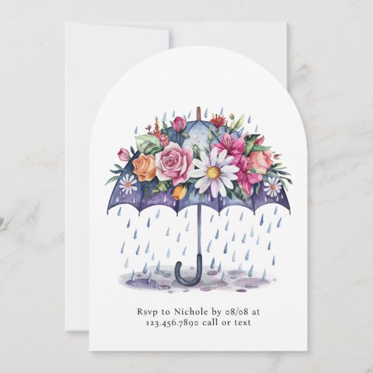 Dusche mit Blume Babydusche Einladung (Rückseite)