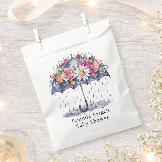 Dusche mit Blume Babydusche Geschenktütchen (Ausgeschnitten)