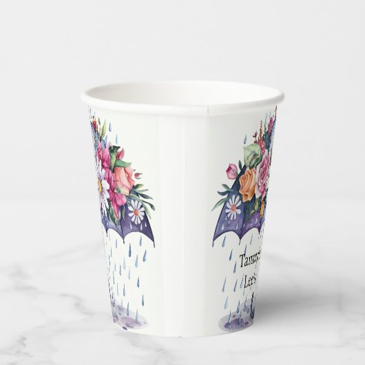 Dusche mit Blume Babydusche Pappbecher (Rechts)