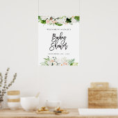 Dusche mit Blumen in tropischer Wasserfarbe - Empf Poster (Küche)