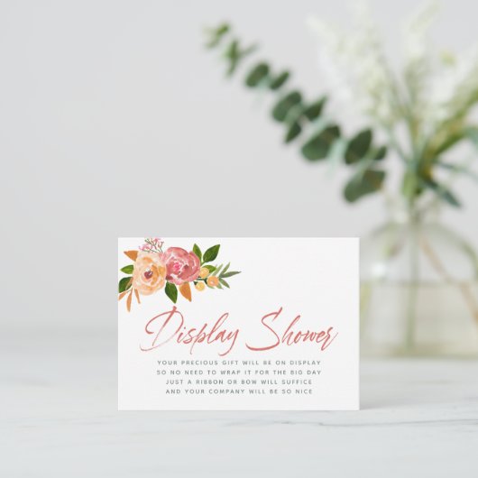 Dusche mit Blütendusche im Aquarell Begleitkarte (Stehend Vorderseite)