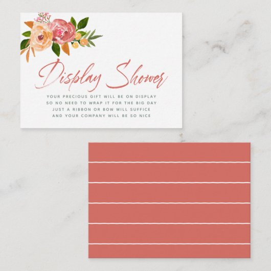 Dusche mit Blütendusche im Aquarell Begleitkarte (Vorne/Hinten)