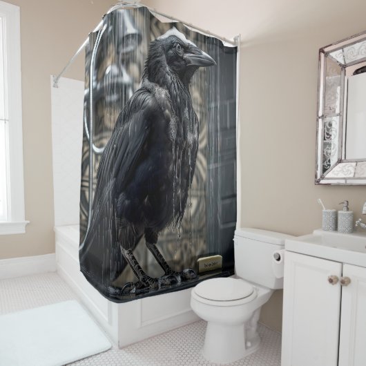 Dusche mit Crow Duschvorhang (Beispiel)