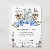 Dusche mit dem Postweg von einer fernelfanten blau Einladung (Vorderseite)