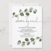 Dusche mit der Post Moderne Eukalyptus Babydusche Einladung (Vorderseite)