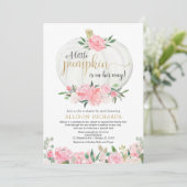 Dusche mit der Post rosa goldfarbenes Kürbismädche Einladung (Stehend Vorderseite)