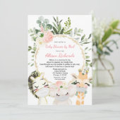 Dusche mit der Post rosa grüne goldene Mädchendusc Einladung (Stehend Vorderseite)