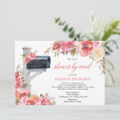 Dusche mit der Post Rosa Korallendusche Einladung (Stehend Vorderseite)