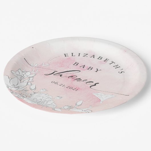 Dusche mit Duschbrause Pappteller (Schrägansicht)