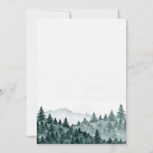 Dusche mit Duschbrause, rustikal, Waldmontat Einladung (Rückseite)