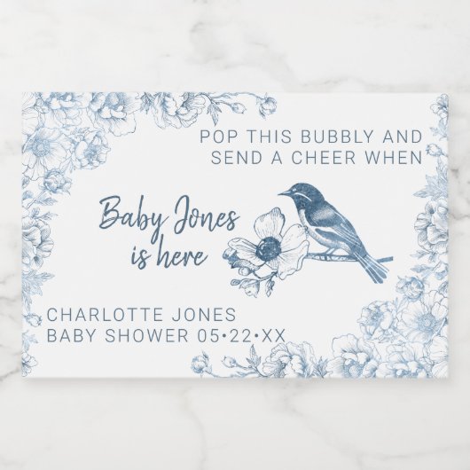 Dusche mit Dusche aus blauem Mund Weinkeller Schaumweinetikett (Einzelnes Label)