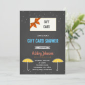 Dusche mit Geschenkkarte Party Einladung (Stehend Vorderseite)