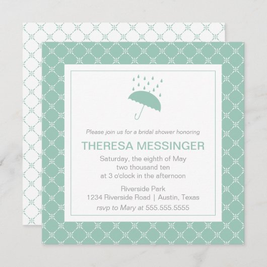 Dusche mit Liebe- Bridal-Dusche Einladung (Vorne/Hinten)