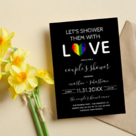 Dusche mit Liebe RegenbogenHerz LGBT Couple Dusche Einladung