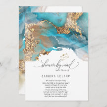 Dusche mit Mail Aquamarin und goldmarmoriertem Alk