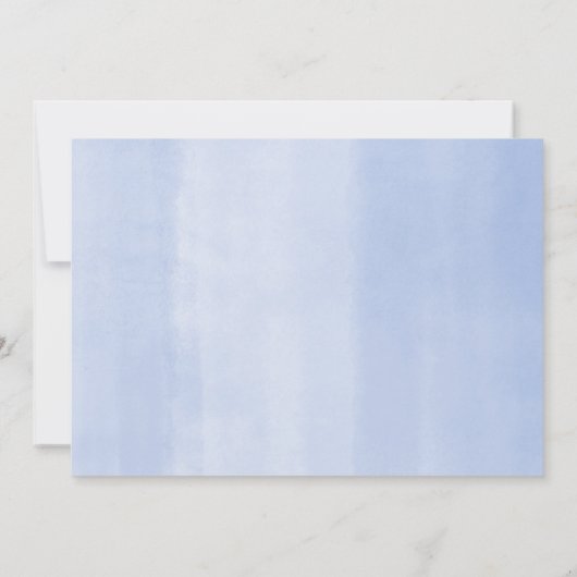 Dusche mit Mail blauer Blütendusche Einladung (Rückseite)