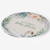 Dusche mit Softblush Swan Princess Baby Dusche Pappteller (Schrägansicht)