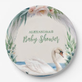 Dusche mit Softblush Swan Princess Baby Dusche Pappteller (Vorderseite)