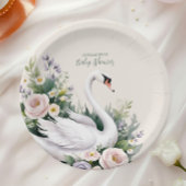 Dusche mit Softblush Swan Princess Baby Dusche Pappteller