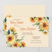 Dusche mit Sonnenblumenecken Einladung (Vorne/Hinten)