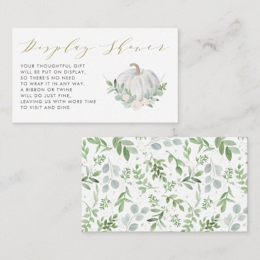 Dusche mit weißem Pumpkin Fall Baby Shower Begleitkarte (Vorne/Hinten)