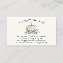 Dusche mit weißem und blauem Pumpkin-Baby-Dusche Begleitkarte